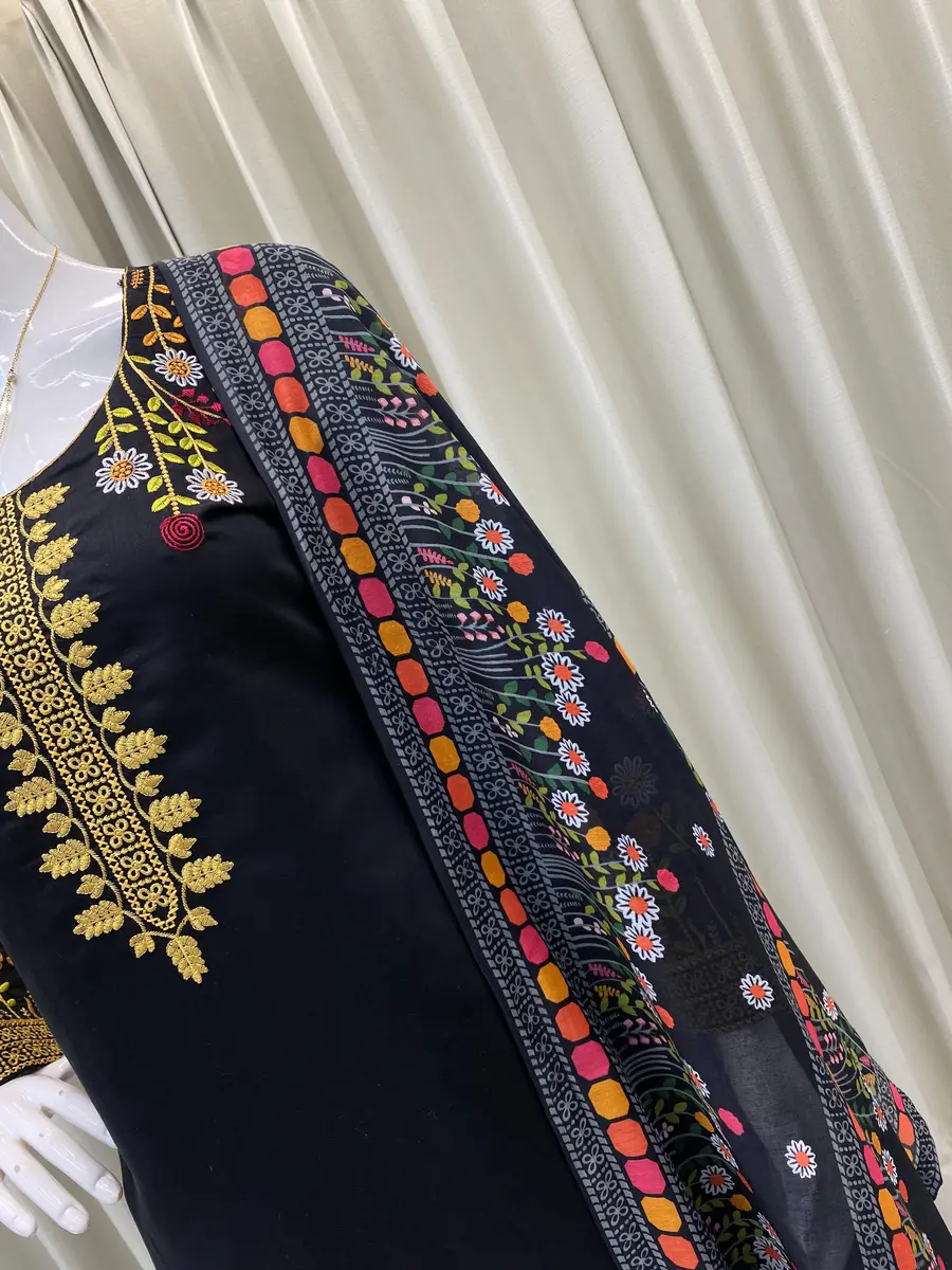 MODERN ROMAN SILK EMBROIDERY WORK TOP PALAZZO WITH DUPATTA FESTIVE WEAR WHOLESALE PRICE ETHNIC GARMENT (10)