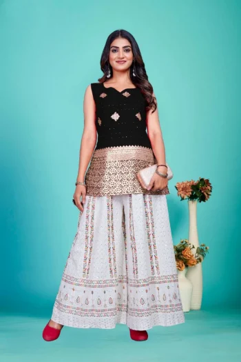 NEW ARRIVAL BANARASI ZARI WORK ONLY TOP BLACK