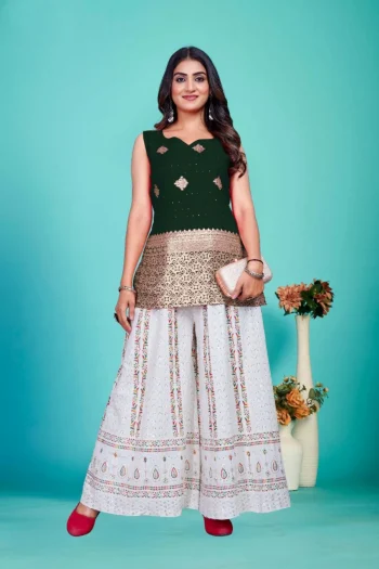 NEW ARRIVAL BANARASI ZARI WORK ONLY TOP GREEN