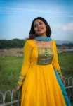 NEW ARRIVAL CHANDERI COTTON JACQUARD WEAVING ZARI BORDER WORK ANARKALI GOWN WITH DUPATTA FESTIVE WEAR WHOLESALE PRICE ETHNIC GARMENT (4)