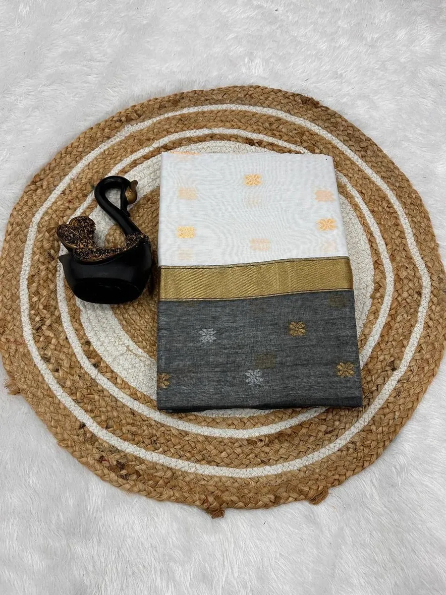 NEW ARRIVAL LILEN SLAB WEAVING WORK SAREE WITH UNSTITCHED BLOUSE FESTIVE WEAR WHOLESALE PRICE ETHNIC GARMENT (1)