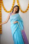 NEW ARRIVAL LILEN SLAB WEAVING WORK SAREE WITH UNSTITCHED BLOUSE FESTIVE WEAR WHOLESALE PRICE ETHNIC GARMENT (4)
