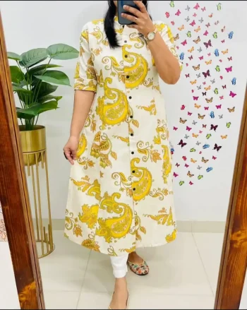 NEW ARRIVAL POLY RAYON DIGITAL PRINT WORK CO-ORD YELLOW
