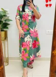 NEW ARRIVAL RAYON FLORAL PRINT WORK CO-ORD SET OFFICE WEAR WHOLESALE PRICE ETHNIC GARMENT (2)