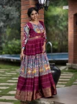 NEW ARRIVAL SILK KALAMKARI PRINT WITH WEAVING ZARI BORDER WORK GOWN PINK