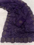 NEW ARRIVAL SPACE SILK CUTDANA HANDWORK BUTTA WORK WITH CUTDANA BORDER WORK SAREE WITH UNSTITCHED BLOUSE PUPLE
