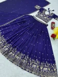 RICH LOOK VICHITRA SILK EMBROIDERY THREAD & SEQUENCE WORK LEHENGA CHOLI WITH DUPATTA WEDDING WEAR WHOLESALE PRICE ETHNIC GARMENT (10)