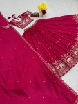 RICH LOOK VICHITRA SILK EMBROIDERY THREAD & SEQUENCE WORK LEHENGA CHOLI WITH DUPATTA WEDDING WEAR WHOLESALE PRICE ETHNIC GARMENT (4)