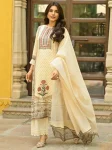 TRADITIONAL MUSLIN HAND ZARI AND PATTI WORK WITH ORIGINAL MIRROR AND LACE WORK TOP BOTTOM WITH DUPATTA CASAUL WEAR WHOLESALE PRICE ETHNIC GARMENT (3)