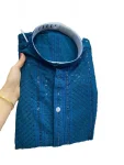 TRADITIONAL RAYON EMBROIDERY SEQUENCE WORK MEN'S KURTA PAYJAMA TEAL