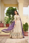 TRADITIONAL TISSUE SILK EMBROIDERY THREAD SEQUENCE WORK LEHENGA CHOLI WITH DUPATTA WEDDING WEAR WHOLESALE PRICE ETHNIC GARMENT (6)