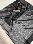 TRENDING LICHI SILK BANARASI WEAVING WORK SAREE WITH UNSTITCHED BLOUSE FESTIVE WEAR WHOLESALE PRICE ETHNIC GARMENT (9)