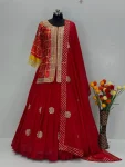 19DESIGNER CHINON DIGITAL PRINT WITH EMBROIDERY CODING SEQUENCE WORK TOP LEHENGA WITH DUPATTA FESTIVE WEAR WHOLESALE PRICE ETHNIC GARMENT (2)