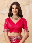 1ATTRACTIVE CHIFFON EMBROIDERY CUTWORK WORK ARCO BORDER WORK SAREE WITH UNSTITCHED BLOUSE WEDDING WEAR WHOLESALE PRICE ETHNIC GARMENT (15)