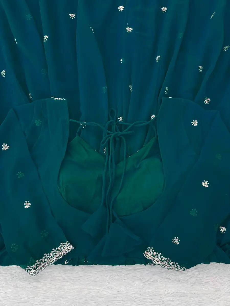 1DESIGNER GEORGETTE THREAD WITH SEQUENCE WORK GOWN BOTTOM WITH DUPATTA FESTIVE WEAR WHOLESALE PRICE ETHNIC GARMENT (23)