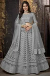 DESIGNER NET CHAIN WORK LEHENGA CHOLI WITH DUPATTA GREY