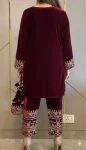 1DESIGNER VELVET ZARI EMBROIDERY WORK TOP BOTTOM SET FESTIVE WEAR WHOLESALE PRICE ETHNIC GARMENT (13)