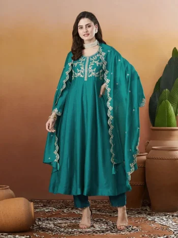DESIGNER VHICHITRA SILK SEQUENCE CODING EMBROIDERY WORK TOP BOTTOM WITH DUPATTA RAMA