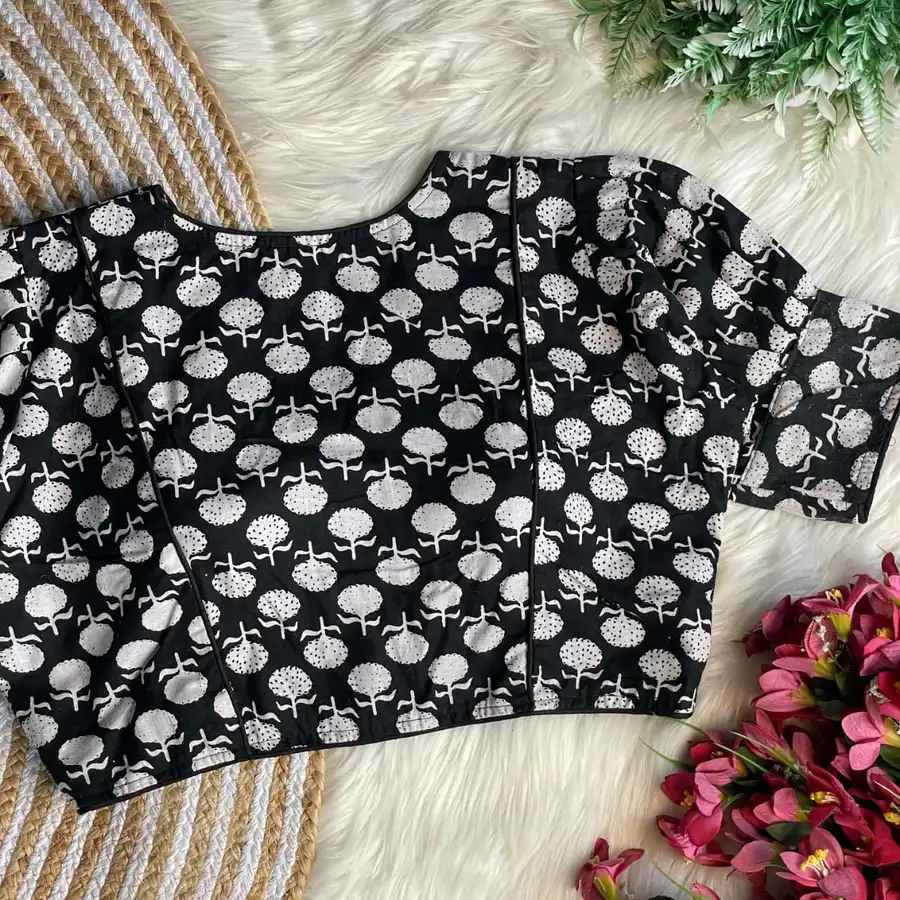 1FANCY AJRAKH COTTON PRINT WORK STITCHED BLOUSE FESTIVE WEAR WHOLESALE PRICE ETHNIC GARMENT (8)