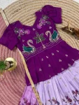 1FANCY CHINON EMBROIDERY SEQUENCE WORK KID’S TOP LEHENGA WITH DUPATTA WEDDING WEAR WHOLESALE PRICE ETHNIC GARMENT (15)