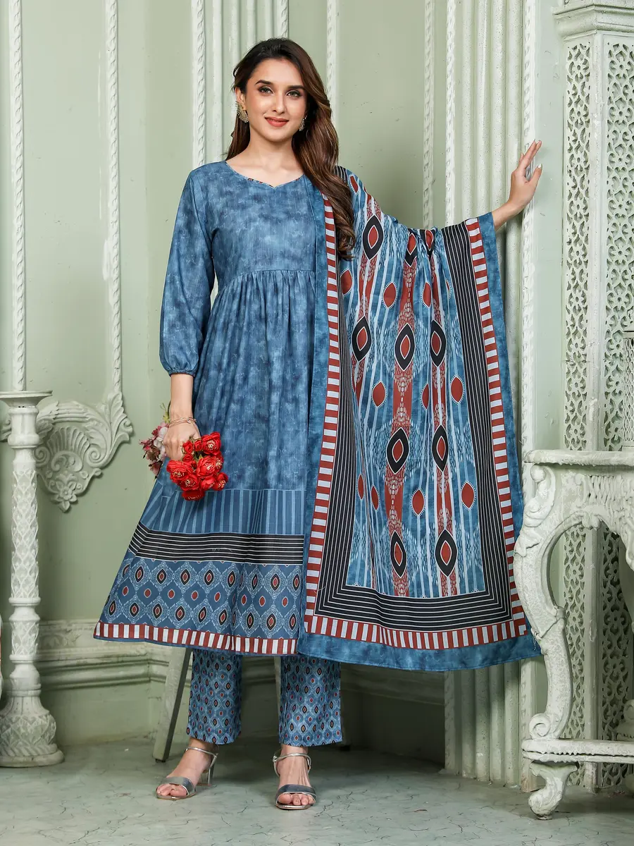 1FANCY COTTON BLEND DIGITAL PRINTED WORK TOP BOTTOM WITH DUPATTA DAILY WEAR WHOLESALE PRICE ETHNIC GARMENT (7)