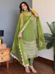 1FANCY GEORGETTE PEARL MOTI & REAL MIRROR HAND WORK WITH EMBROIDERY WORK TOP BOTTOM WITH DUPATTA PARTY WEAR WHOLESALE PRICE ETHNIC GARMENT (12)