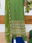 1FANCY GEORGETTE PEARL MOTI & REAL MIRROR HAND WORK WITH EMBROIDERY WORK TOP BOTTOM WITH DUPATTA PARTY WEAR WHOLESALE PRICE ETHNIC GARMENT (12)