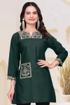 1FANCY RAYON EMBROIDERY WORK SHORT KURTI OFFICE WEAR WHOLESALE PRICE ETHNIC GARMENT (8)