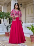 FANCY VICHITRA EMBROIDERY THARED WORK LEHENGA CHOLI WITH KOTI RANI