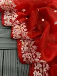 1LATEST ORGANZA EMBRODERY MULTI THREAD WORK SAREE WITH UNSTITCHED BLOUSE FESTIVE WEAR WHOLESALE PRICE ETHNIC GARMENT (17)