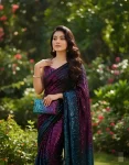 1MODERN GEORGETTE MULTICOLORED SEQUENCE EMBROIDERY WORK SAREE WITH UNSTITCHED BLOUSE PARTY WEAR WHOLESALE PRICE ETHNIC GARMENT (6)