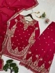 1NEW ARRIVAL CHINON SEQUENCE EMBROIDERY WORK TOP PALAZZO WITH DUPATTA FESTIVE WEAR WHOLESALE PRICE ETHNIC GARMENT (4)