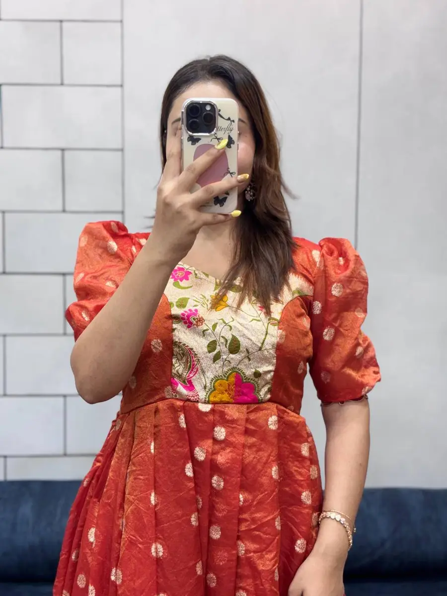 1NEW ARRIVAL COSMOS JACQUARD PRINT WITH CODING SEQUENCE EMBROIDERY LACE WORK GOWN FESTIVE WEAR WHOLESALE PRICE ETHNIC GARMENT (7)