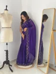 1NEW ARRIVAL FENDY CHIFFON DIAMOND CUT DANA JHARKAN WORK WITH HANDWORK SEQUNCE BUTTA WORK SAREE WITH UNSTITCHED BLOUSE WEDDING WEAR WHOLESALE PRICE ETHNIC GARMENT (25).webp