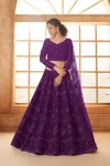 NEW ARRIVAL HEAVY NET CHAIN WORK LEHENGA CHOLI WITH DUPATTA WINE