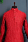 1NEW ARRIVAL JACQUARD PRINTED WORK MEN’S KURTA PAYJAMA FESTIVE WEAR WHOLESALE PRICE EHNIC GARMENT (8)