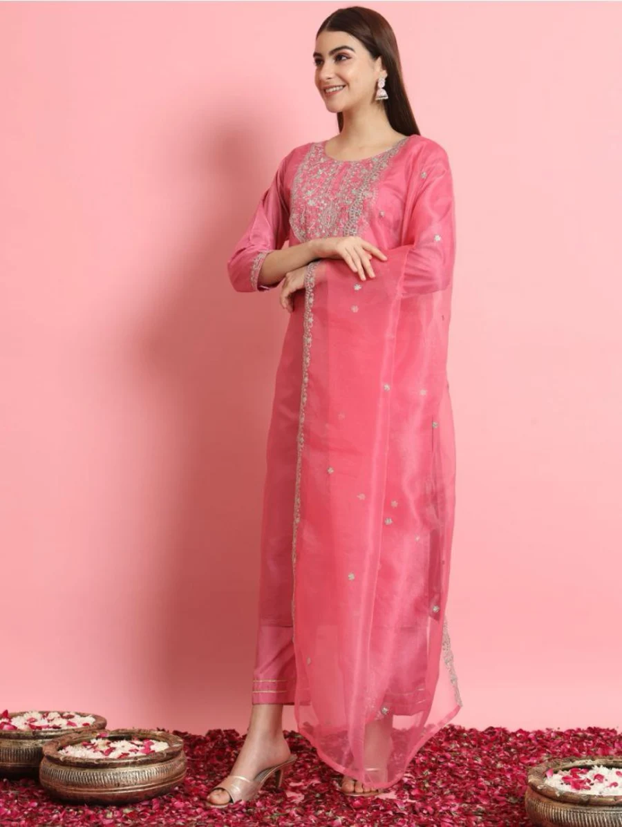 1NEW ARRIVAL JALPARI SILK EMBROIDERY SEQUENCE WORK TOP BOTTOM WITH DUPATTA FESTIVE WEAR WHOLESALE PRICE ETHNIC GARMENT (15)