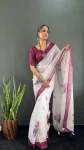 1NEW ARRIVAL LINEN SILK DIGITAL PRINT WORK READY TO WEAR SAREE DAILY WEAR WHOLESALE PRICE ETHNIC GARMENT (5)