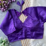 NEW ARRIVAL MALAI SATIN PLAIN READY TO WEAR BLOUSE PURPLE