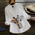 NEW ARRIVAL RAYON COLLER+ DIGITAL PRINT TOP WHITE