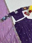 1NEW ARRIVAL VICHITRA SILK THREAD & SEQUENCE WORK LEHENGA CHOLI WITH DUPATTA WEDDING WEAR WHOLESALE PRICE ETHNIC GARMENT (24)
