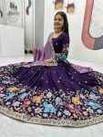 1NEW ARRIVAL VICHITRA SILK THREAD & SEQUENCE WORK LEHENGA CHOLI WITH DUPATTA WEDDING WEAR WHOLESALE PRICE ETHNIC GARMENT (24)