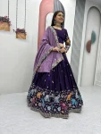 1NEW ARRIVAL VICHITRA SILK THREAD & SEQUENCE WORK LEHENGA CHOLI WITH DUPATTA WEDDING WEAR WHOLESALE PRICE ETHNIC GARMENT (24)