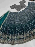 1RICH LOOK GEORGETTE DIGITAL PRINT WITH HEAVY EMBROIDERY SEQUNCE WORK LEHENGA CHOLI WITH DUPATTA WEDDING WEAR WHOLESALE PRICE ETHNIC GARMENT (16)