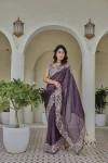 1RICH LOOK SILVER CRUNCHY THREAD & SEQUENCE EMBROIDERY WORK WITH LATAKAN WORK SAREE WITH UNSTITCHED BLOUSE PARTY WEAR WHOLESALE PRICE ETHNIC GARMENT (16).webp