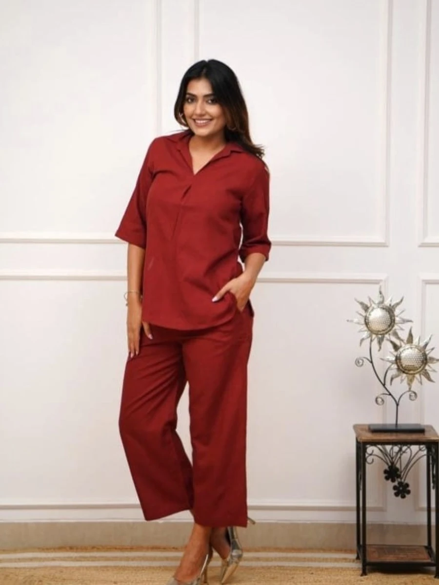 1STYLISH 17 KG RAYON PLAIN CO-ORD SET OFFICE WEAR WHOLESALE PRICE ETHNIC GARMENT (7)