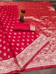 1TRENDING LICHI SILK BANARASI WEAVING WORK SAREE WITH UNSTITCHED BLOUSE FESTIVE WEAR WHOLESALE PRICE ETHNIC GARMENT (11)