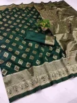 1TRENDING LICHI SILK BANARASI WEAVING WORK SAREE WITH UNSTITCHED BLOUSE FESTIVE WEAR WHOLESALE PRICE ETHNIC GARMENT (2)