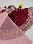 29DESIGNER VICHITRA SILK EMBROIDERY THREAD & SEQUENCE WORK LEHENGA CHOLI WITH DUPATTA WEDDING WEAR WHOLESALE PRICE ETHNIC GARMENT (22)