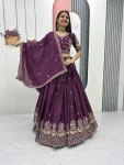 29MODERN CHINON EMBROIDERY THREAD WORK LEHENGA CHOLI WITH DUPATTA WEDDING WEAR WHOLESALE PRICE ETHNIC GARMENT (32)
